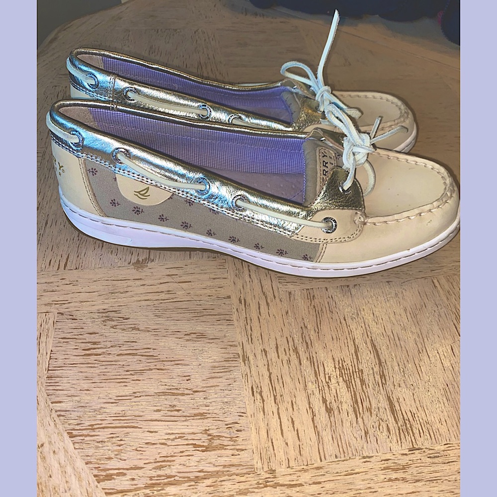 Speedy Top Siders Floral Metallic Low Rise